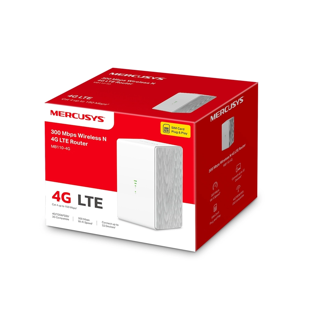 Router bezprzewodowy z 4G Mercusys MB110-4G Biały