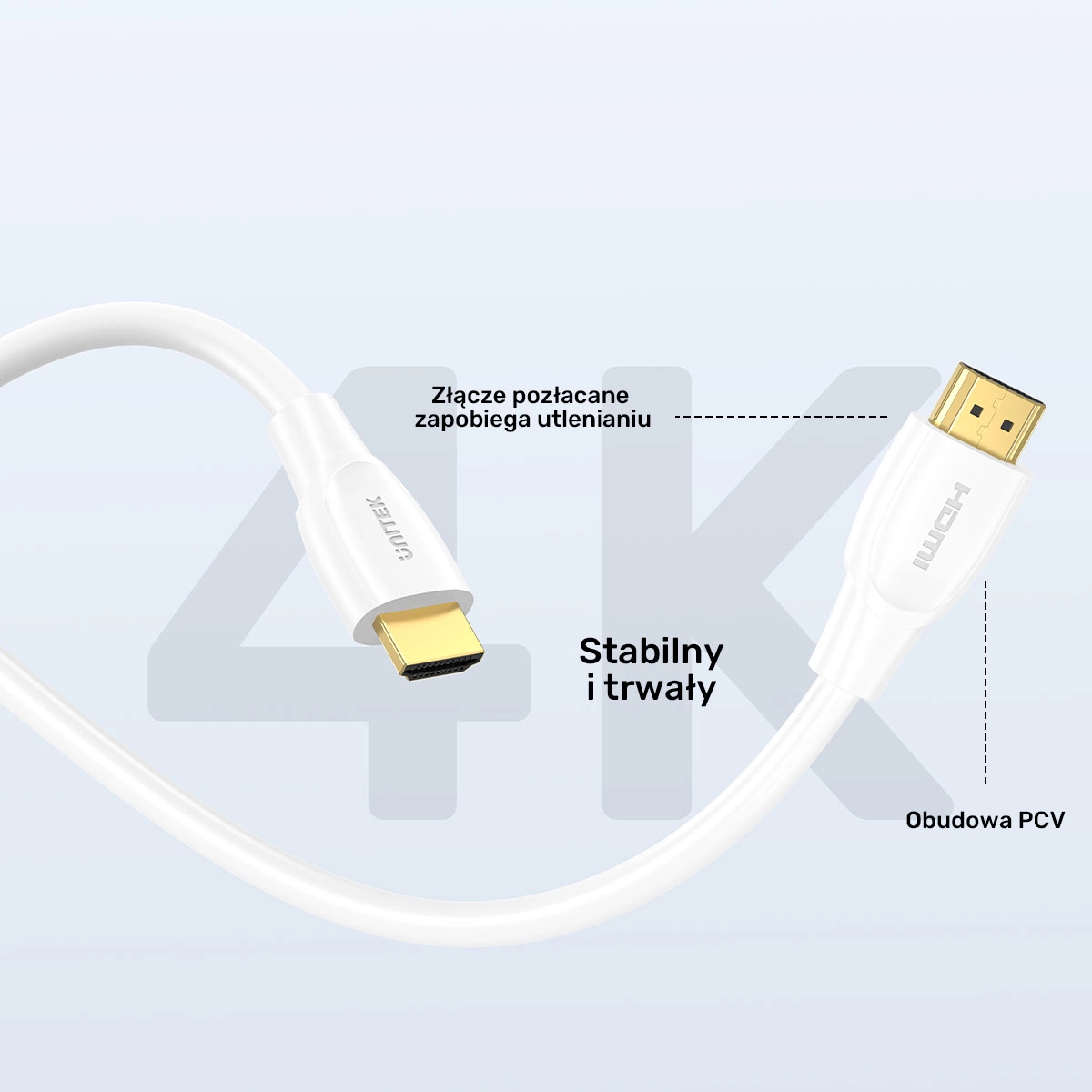 Kabel HDMI Unitek C11090AWH03-1.8M 2.0 4K 1,8m Biały