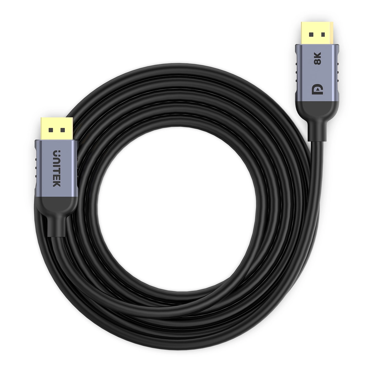 Kabel DisplayPort Unitek C1628GY01-2M 1.4 8K 60hz 4k 240hz HDR HDCP 2.3 DSC 1.2 2m Czarny