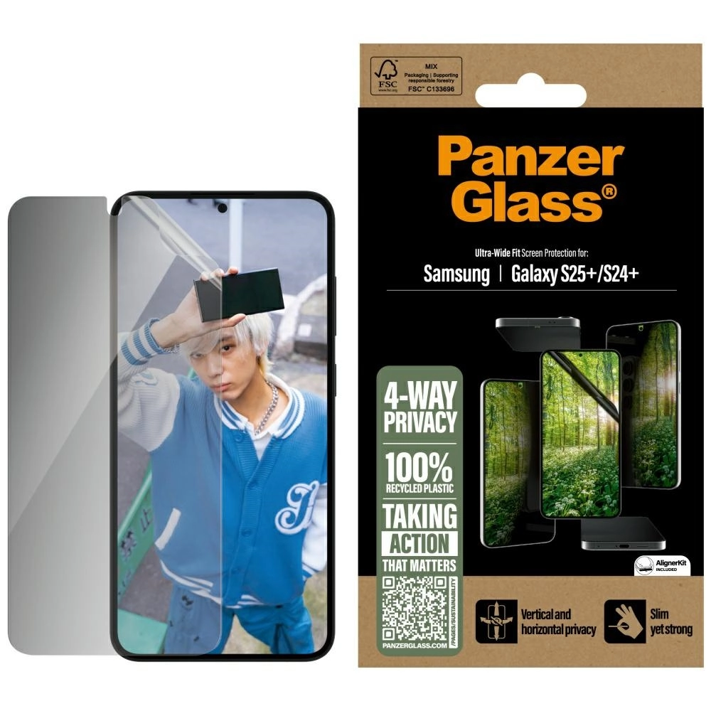 Szkło hartowane PanzerGlass Eco Matrix Ultra-Wide Fit do Galaxy S25 Plus