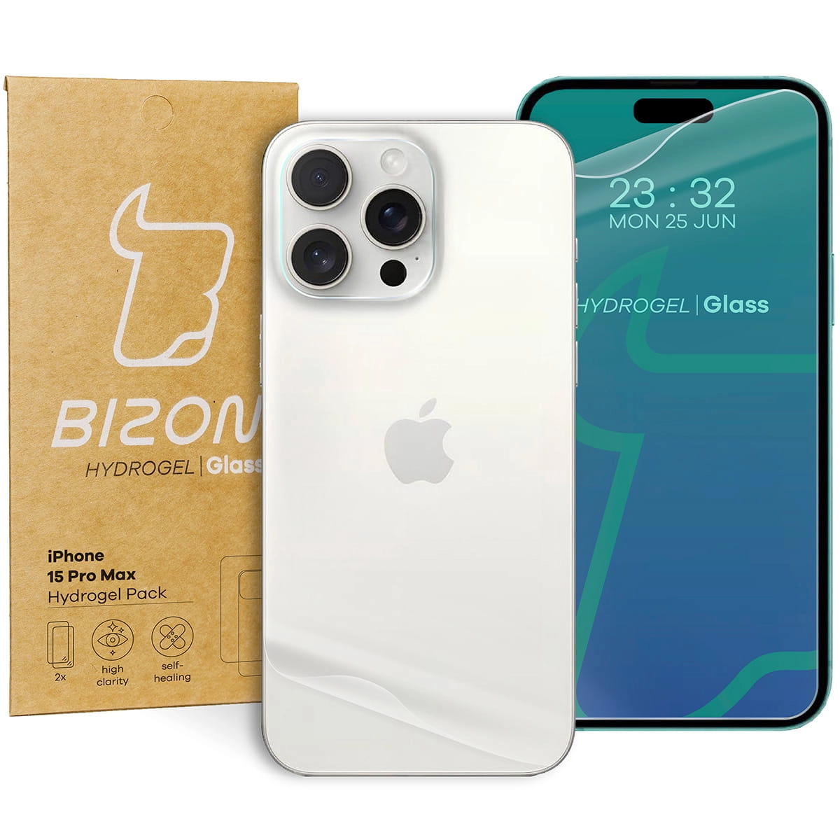 Folia hydrożelowa Bizon na tył i przód Hydrogel Pack do iPhone 15 Pro Max