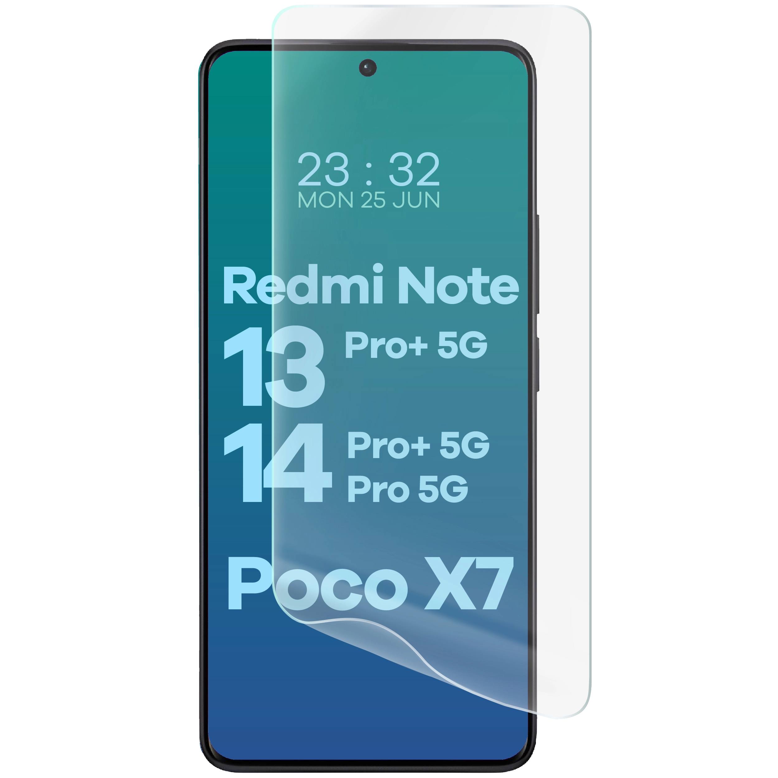 Folia hydrożelowa Bizon na ekran Hydrogel Front do Redmi Note 13 Pro+ 5G/14 Pro 5G/14 Pro+ 5G/Poco X7 2 sztuki