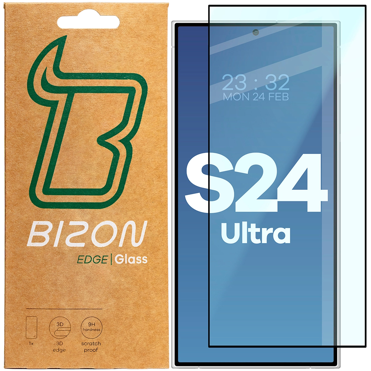 Szkło hartowane Bizon pełne Edge 2 do Galaxy S24 Ultra