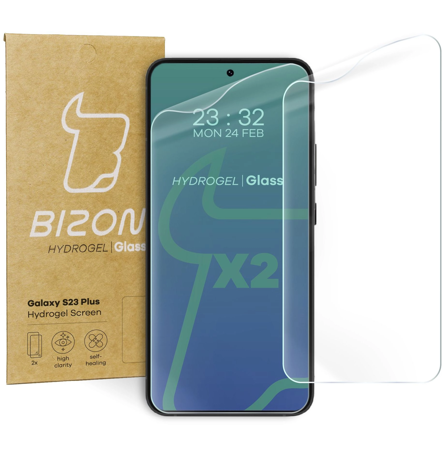 Folia hydrożelowa Bizon na ekran Hydrogel do Galaxy S23 Plus 2 sztuki