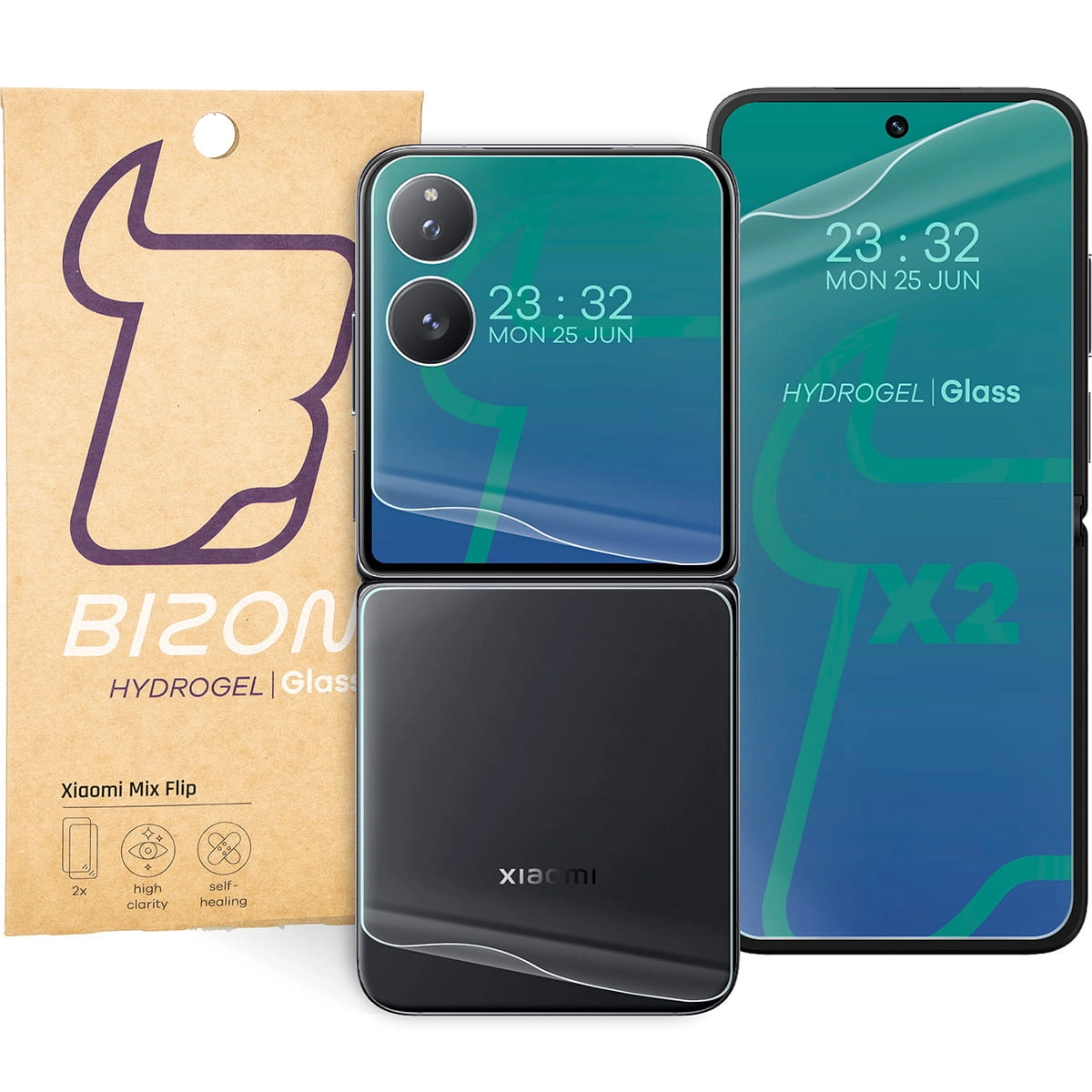 Folia hydrożelowa Bizon na tył i przód Hydrogel Set do Xiaomi Mix Flip
