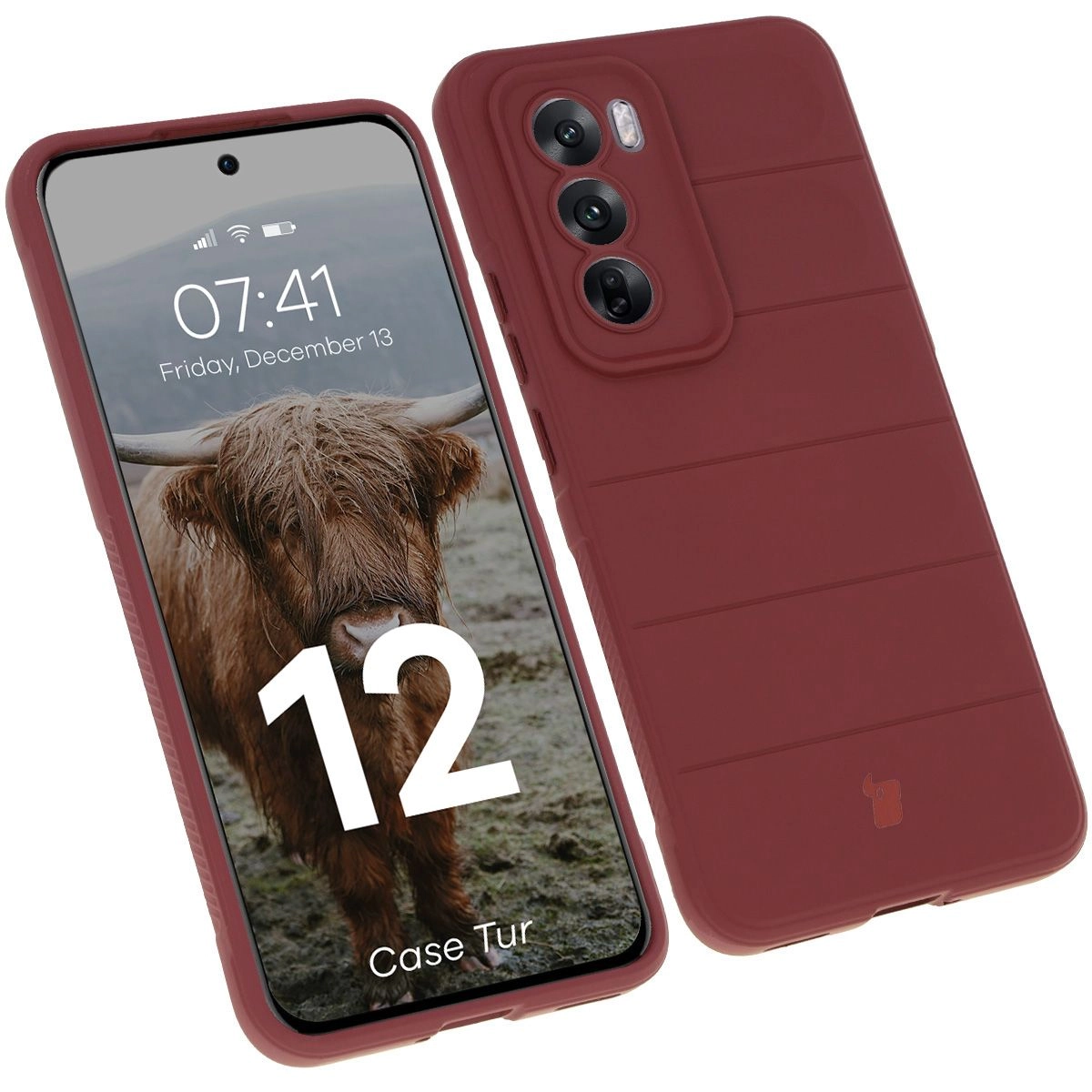 Etui Bizon Tur do Oppo Reno 12 Dark Purple