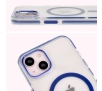 Etui Bizon Marco z MagSafe do iPhone 14/13 Przezroczyste z niebieską ramką