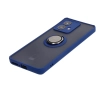 Etui Bizon z uchwytem na palec Hybrid Ring do Motorola Edge 40 Neo Przydymione z granatową ramką