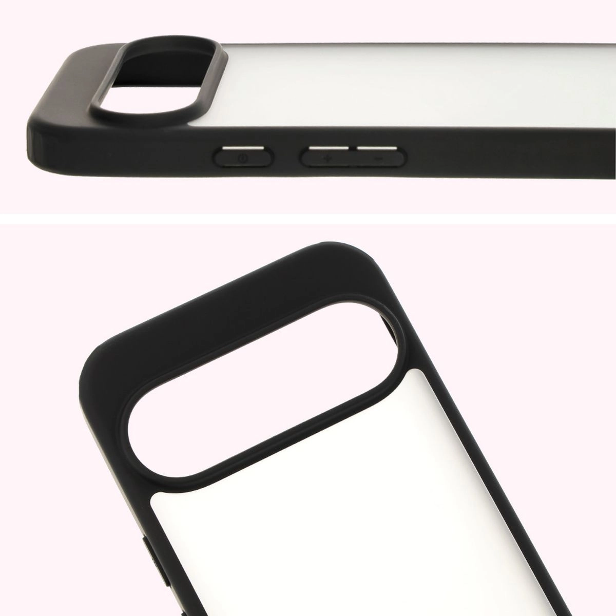 Etui Bizon Angelo do Google Pixel 9 / 9 Pro Przydymione z czarną ramką