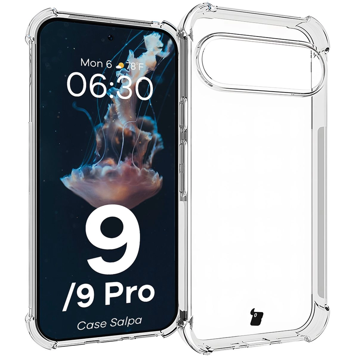 Etui Bizon Elastyczne Salpa do Google Pixel 9 / 9 Pro Przezroczysty