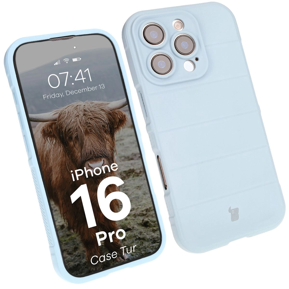 Etui Bizon Tur do iPhone 16 Pro Light Blue