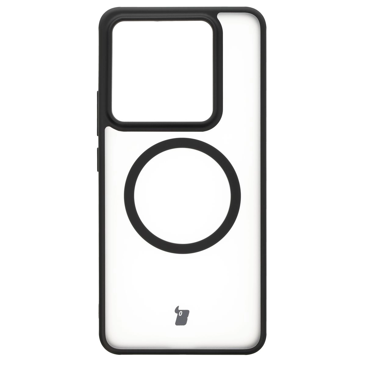 Etui Bizon MatteO z MagSafe do Xiaomi 14T Pro Półprzezroczyste z czarną ramką