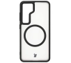 Etui Bizon MatteO z MagSafe do Galaxy S24 Półprzezroczyste z czarną ramką