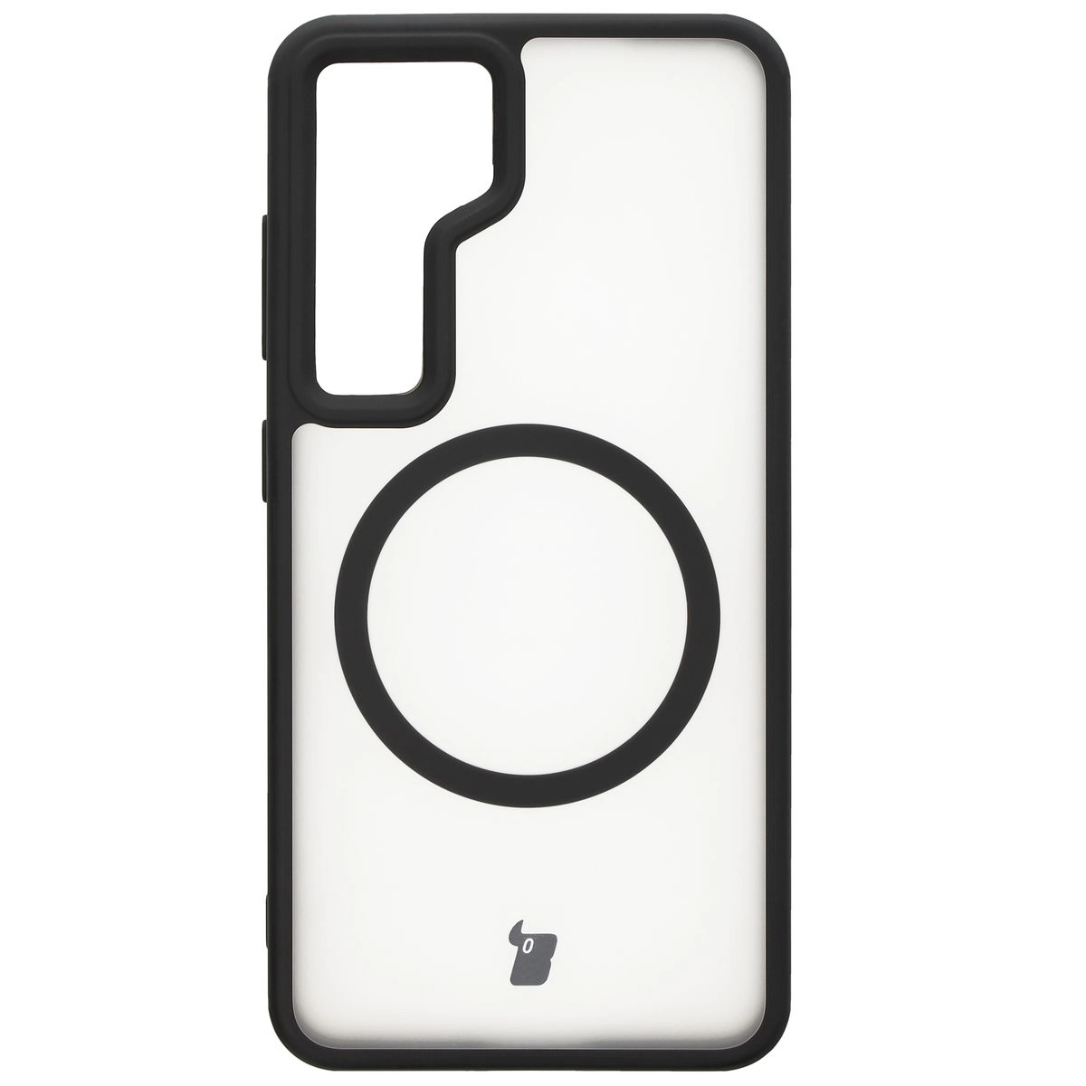 Etui Bizon MatteO z MagSafe do Galaxy S24 Półprzezroczyste z czarną ramką