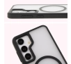 Etui Bizon MatteO z MagSafe do Galaxy S24 Półprzezroczyste z czarną ramką