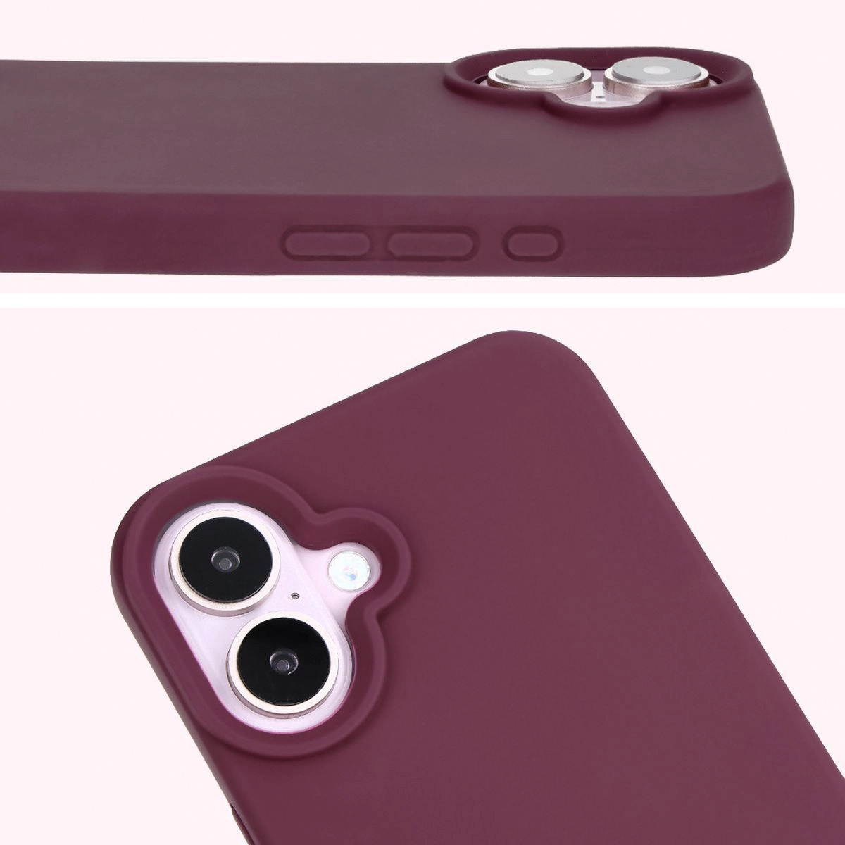 Etui Bizon Silikonowe Soft do iPhone 16 Ciemno-fioletowy