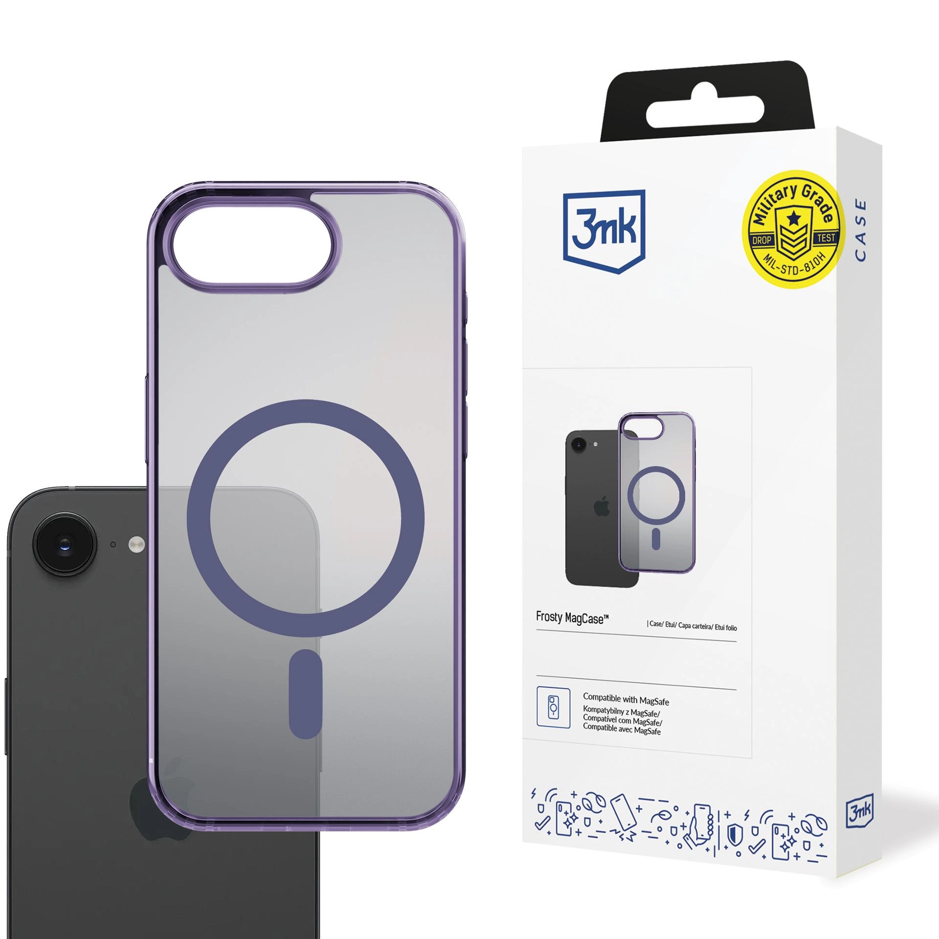 Etui 3mk Frosty MagCase iPhone16e Fioletowy