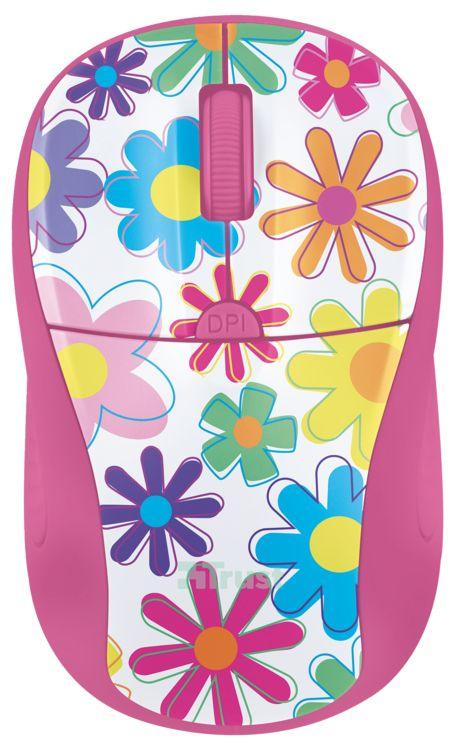 Myszka Trust Primo Wireless Mouse - pink flowers