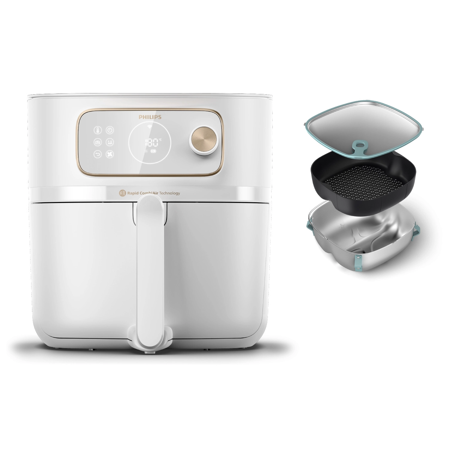 Frytkownica beztłuszczowa Philips Ovi Smart XXL HD9876/25 2200W 8,3l Aplikacja mobilna Wok