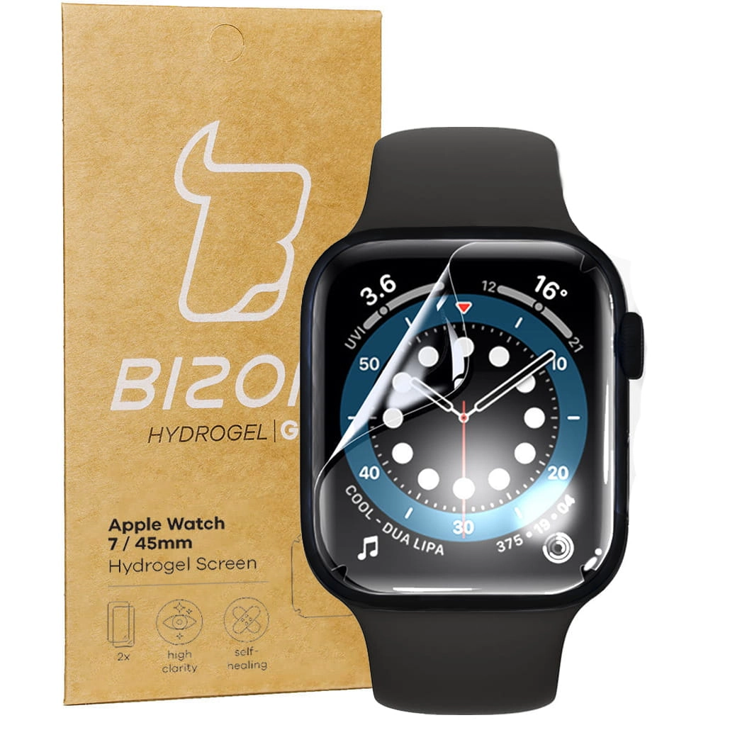 Folia hydrożelowa Bizon na ekran do Apple Watch 45mm 2 sztuki