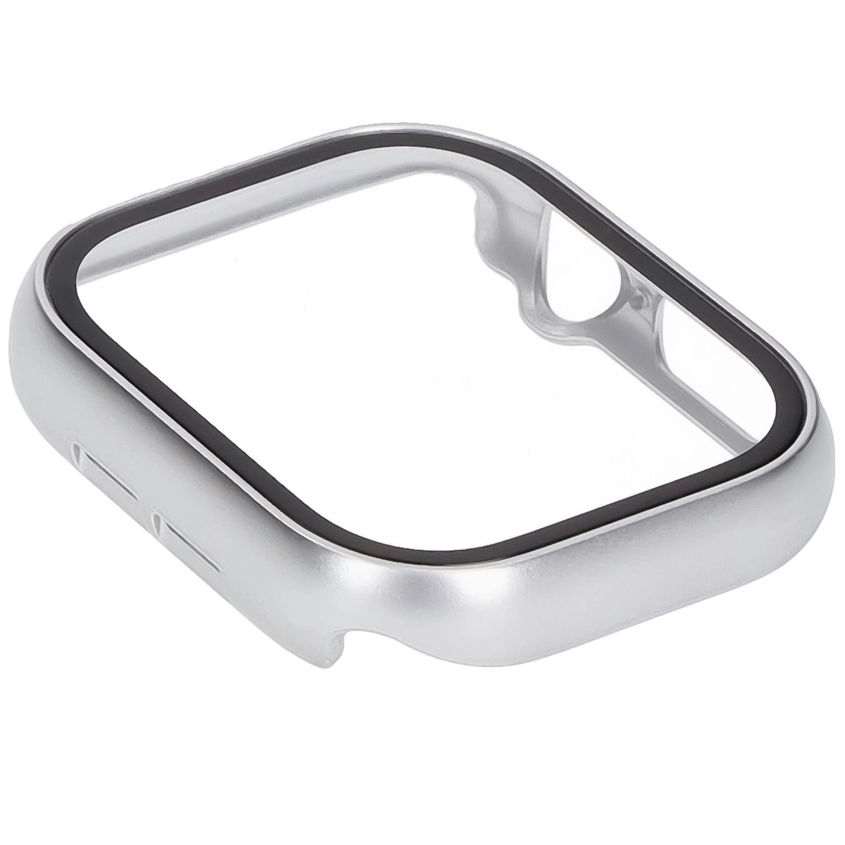 Nakładka na tarczę Bizon ze szkłem do Apple Watch 10 42mm Srebrny
