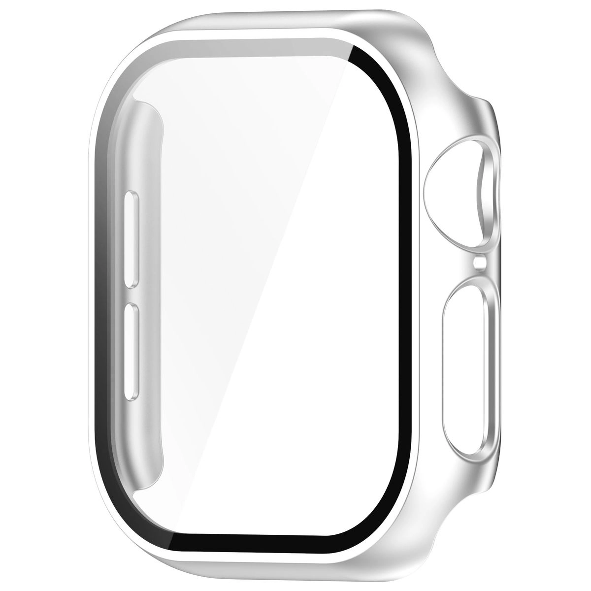 Nakładka na tarczę Bizon ze szkłem do Apple Watch 10 42mm Srebrny