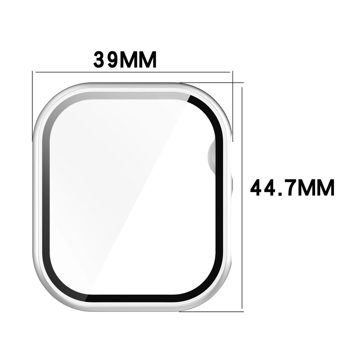 Nakładka na tarczę Bizon ze szkłem do Apple Watch 10 42mm Srebrny