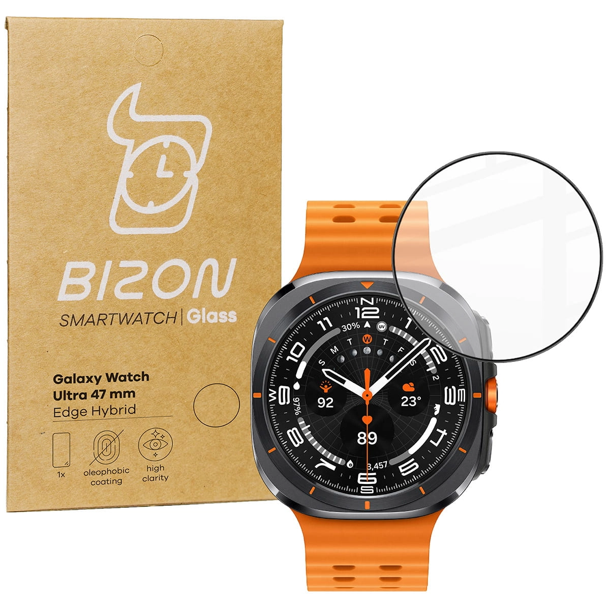 Szkło hybrydowe Bizon Edge Hybrid do Galaxy Watch Ultra 47mm
