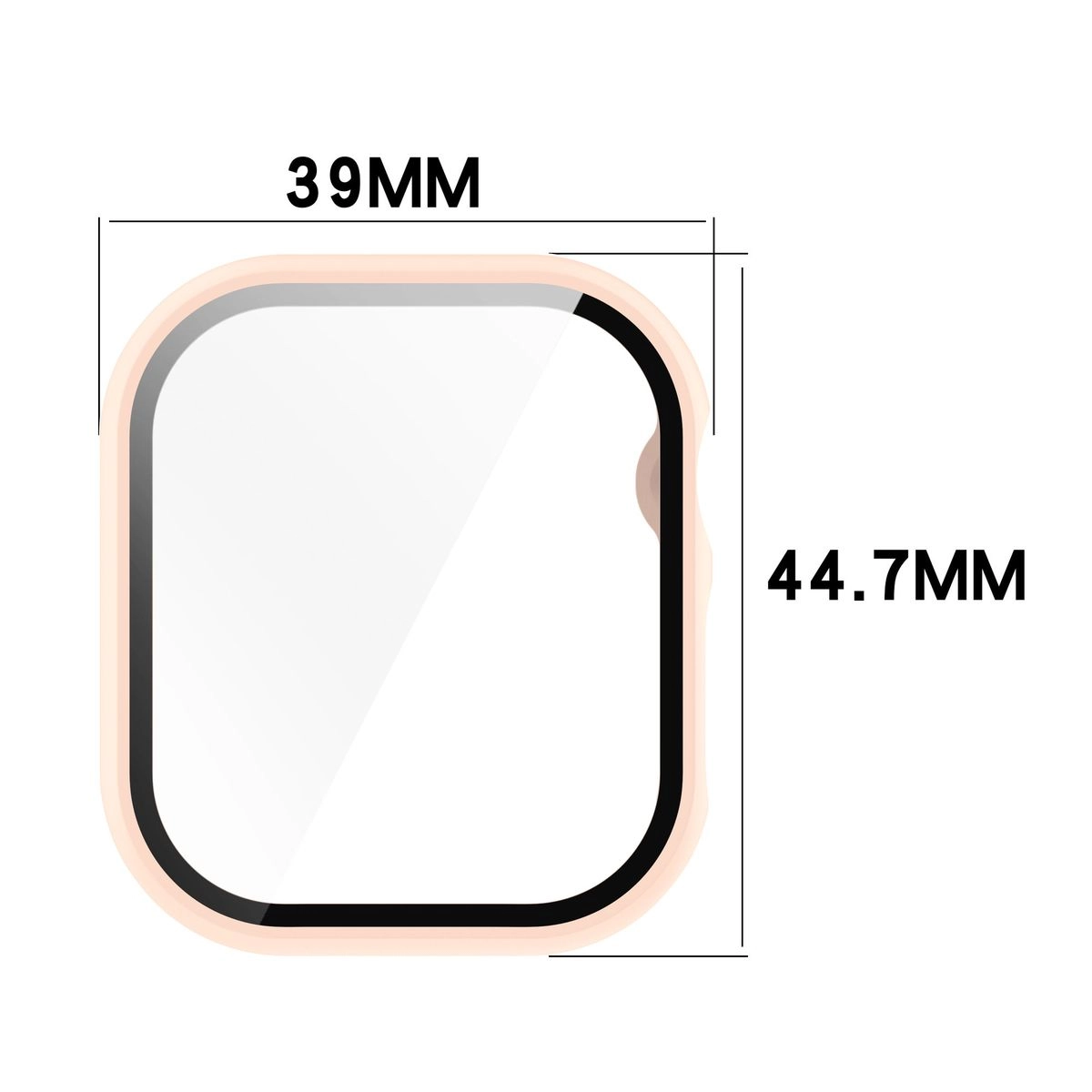 Nakładka na tarczę Bizon ze szkłem do Apple Watch 10 42mm Różowy