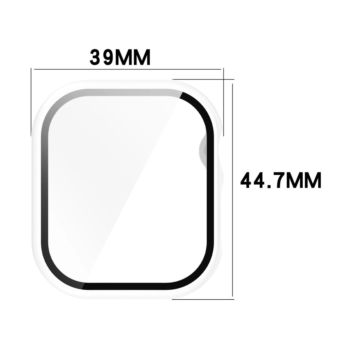 Nakładka na tarczę Bizon ze szkłem do Apple Watch 10 42mm Biały