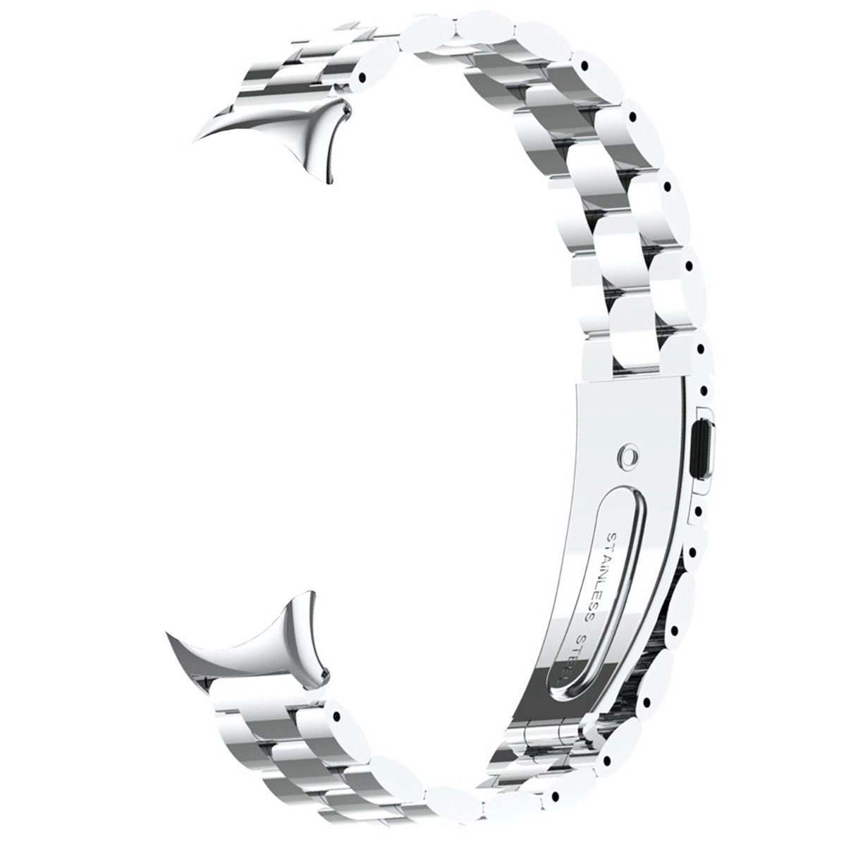 Bransoleta Bizon ze stali nierdzewnej Aura do Xiaomi Smart Band 9/9 NFC/8 Srebrny