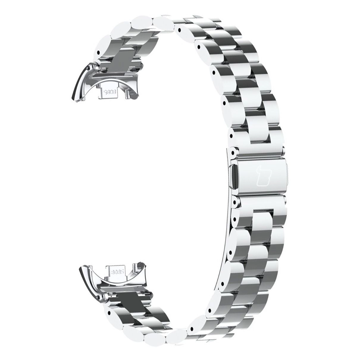 Bransoleta Bizon ze stali nierdzewnej Aura do Xiaomi Smart Band 9/9 NFC/8 Srebrny