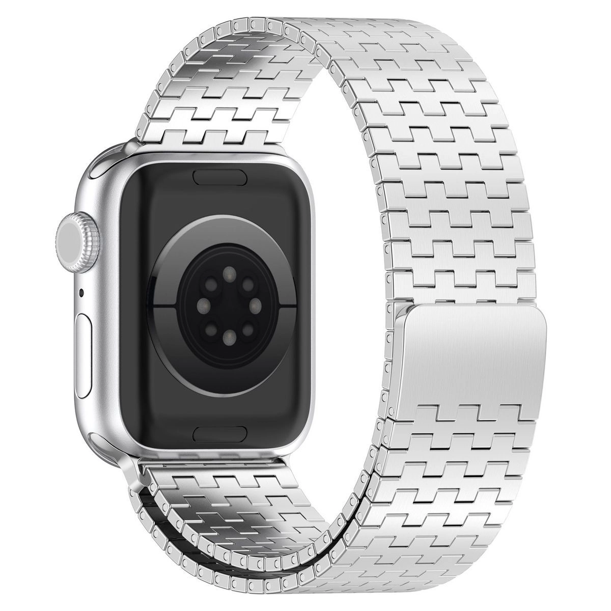 Bransoleta Bizon ze stali nierdzewnej Titanium do Apple Watch 44/45/46/49mm Srebrny