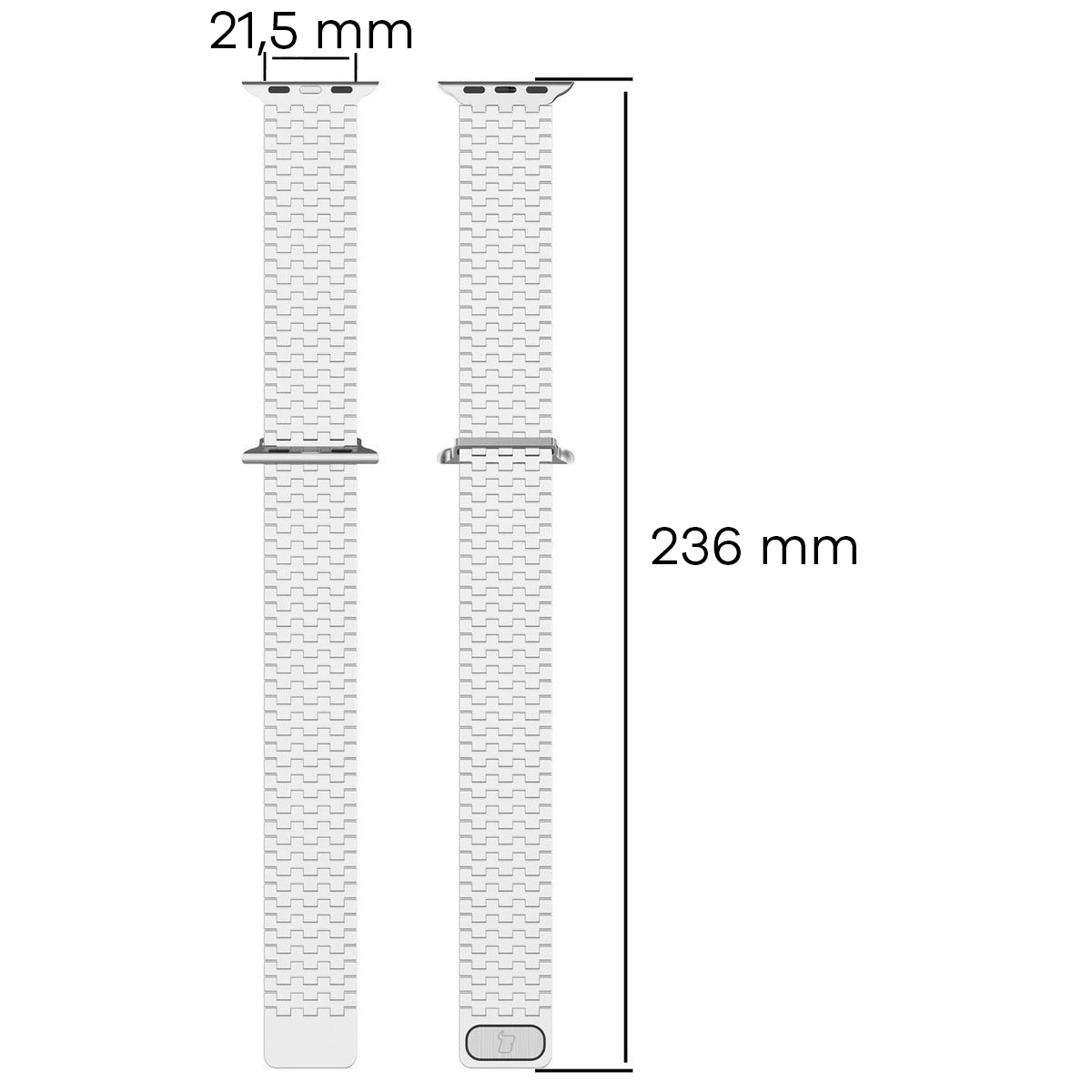 Bransoleta Bizon ze stali nierdzewnej Titanium do Apple Watch 44/45/46/49mm Srebrny