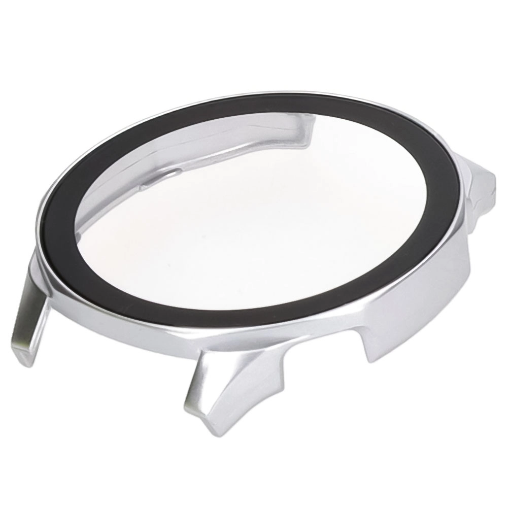 Nakładka na tarczę Bizon ze szkłem do Huawei Watch GT 5 46mm Satynowo srebrny