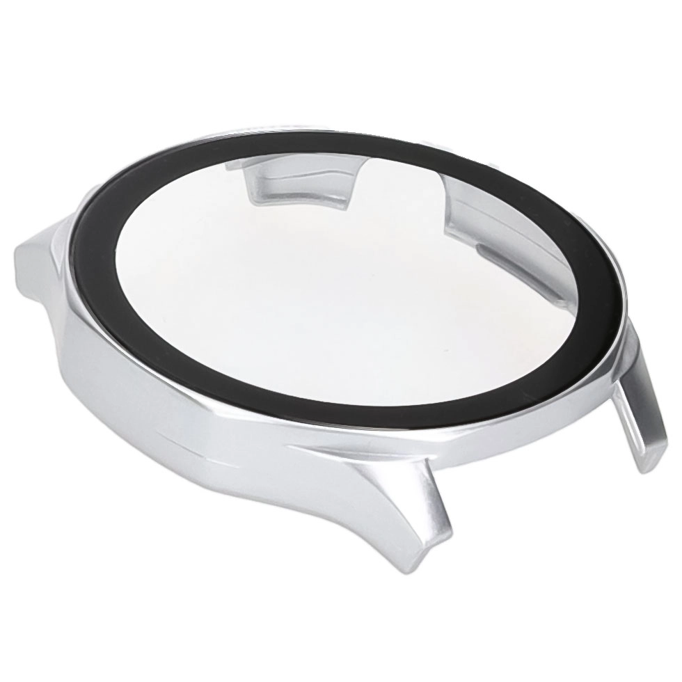Nakładka na tarczę Bizon ze szkłem do Huawei Watch GT 5 46mm Satynowo srebrny