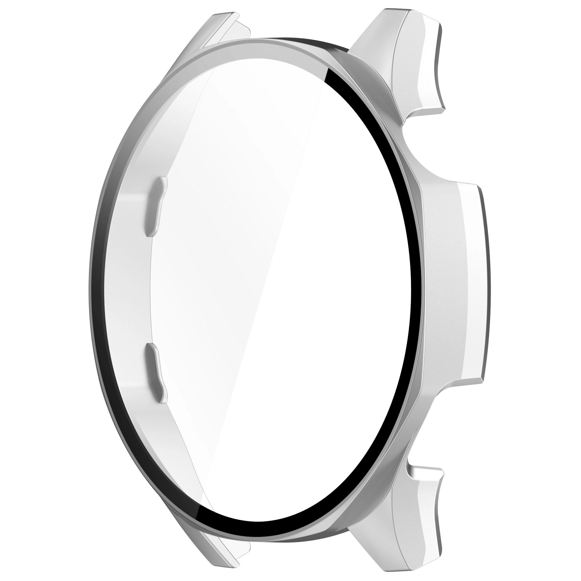 Nakładka na tarczę Bizon ze szkłem do Huawei Watch GT 5 46mm Satynowo srebrny