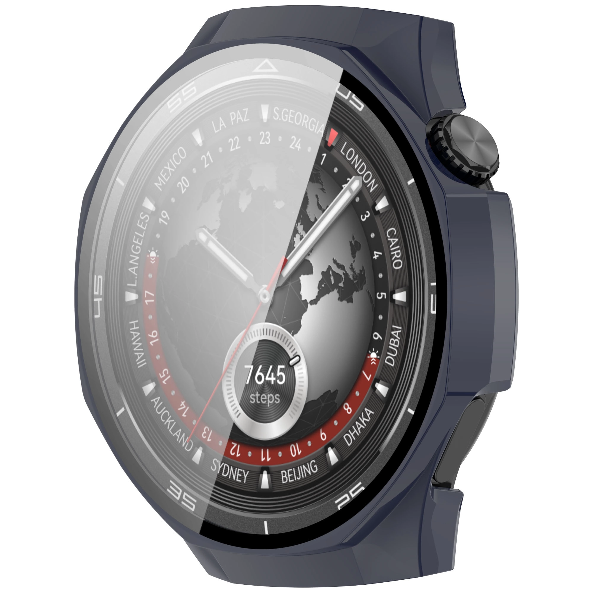 Nakładka na tarczę Bizon ze szkłem do Huawei Watch GT5 Pro 46mm Niebieski