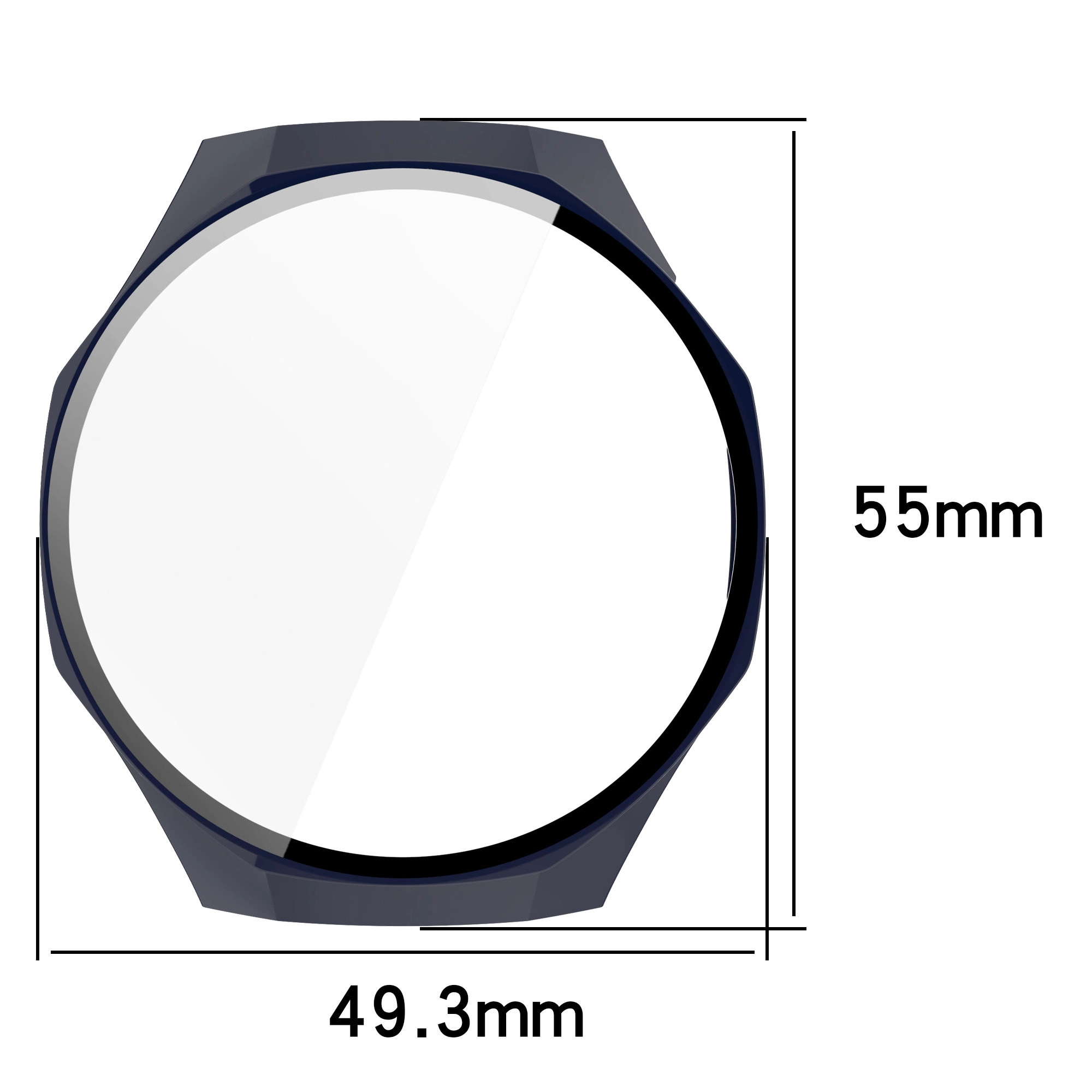 Nakładka na tarczę Bizon ze szkłem do Huawei Watch GT5 Pro 46mm Niebieski