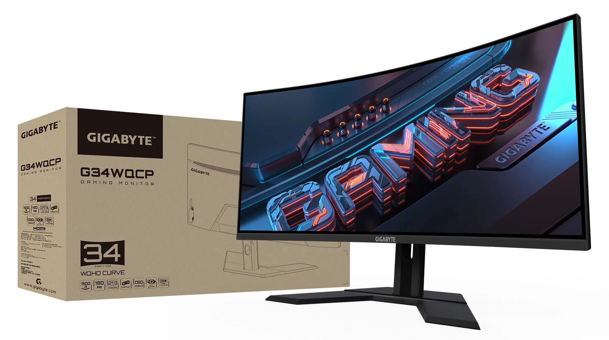Gigabyte G34WQCP 34" 3K VA 180Hz 1ms MPRT Zakrzywiony Gamingowy