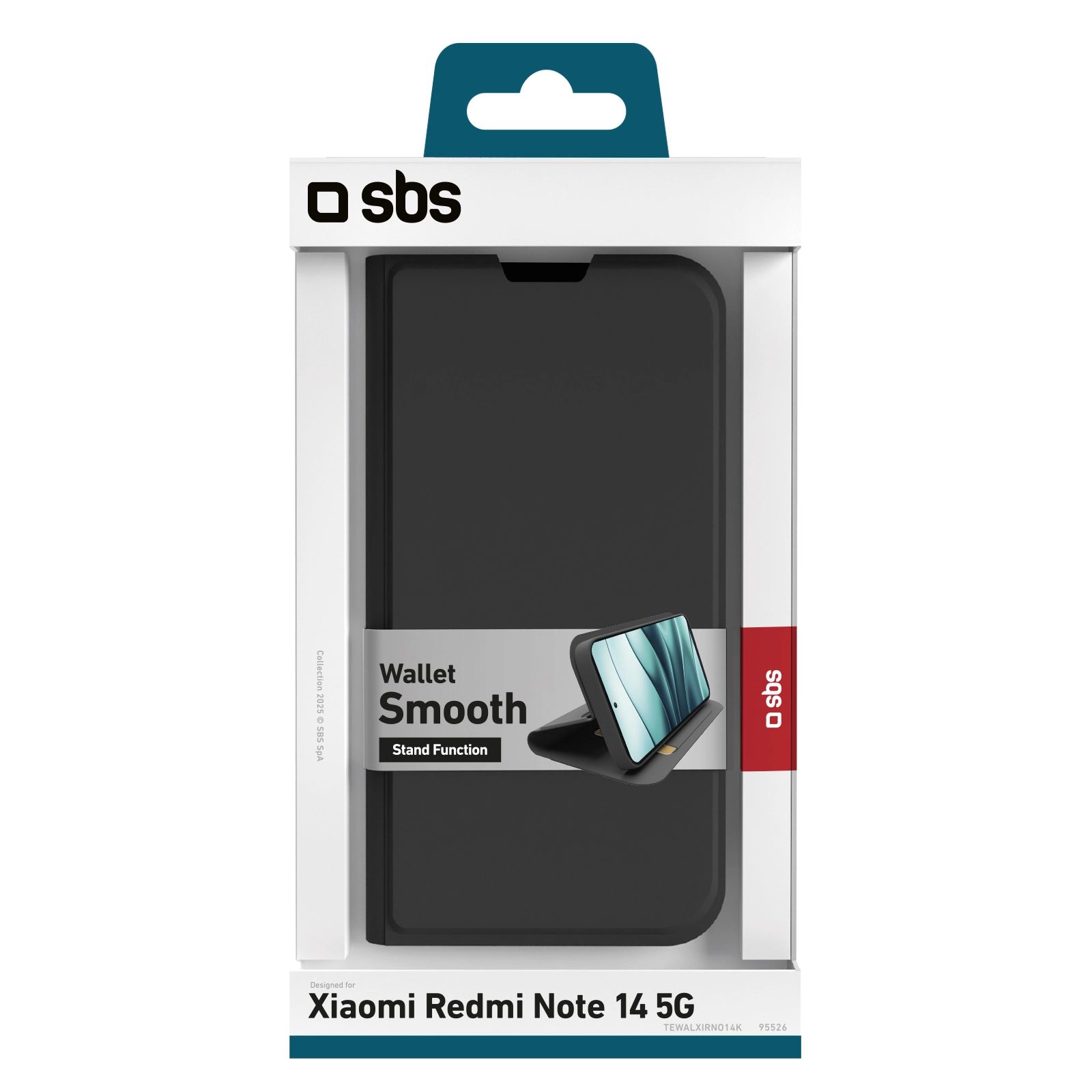 Etui SBS Smooth Wallet do Xiaomi Redmi Note 14 Czarny