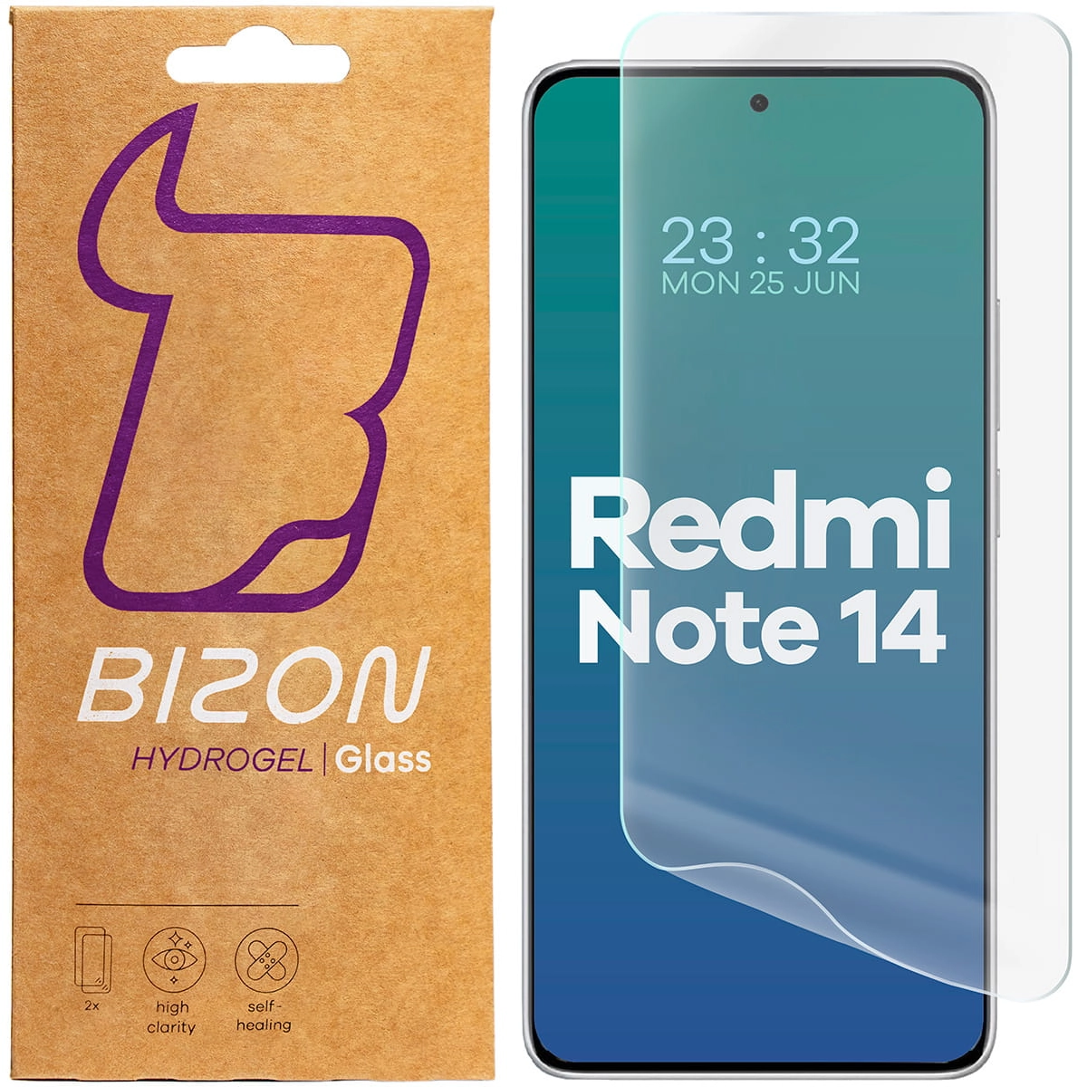 Folia hydrożelowa Bizon na ekran Hydrogel Front do Xiaomi Redmi Note 14 4G/5G 2 sztuki