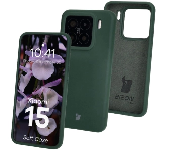 Etui Bizon Silikonowe Soft do Xiaomi 15 Ciemnozielony