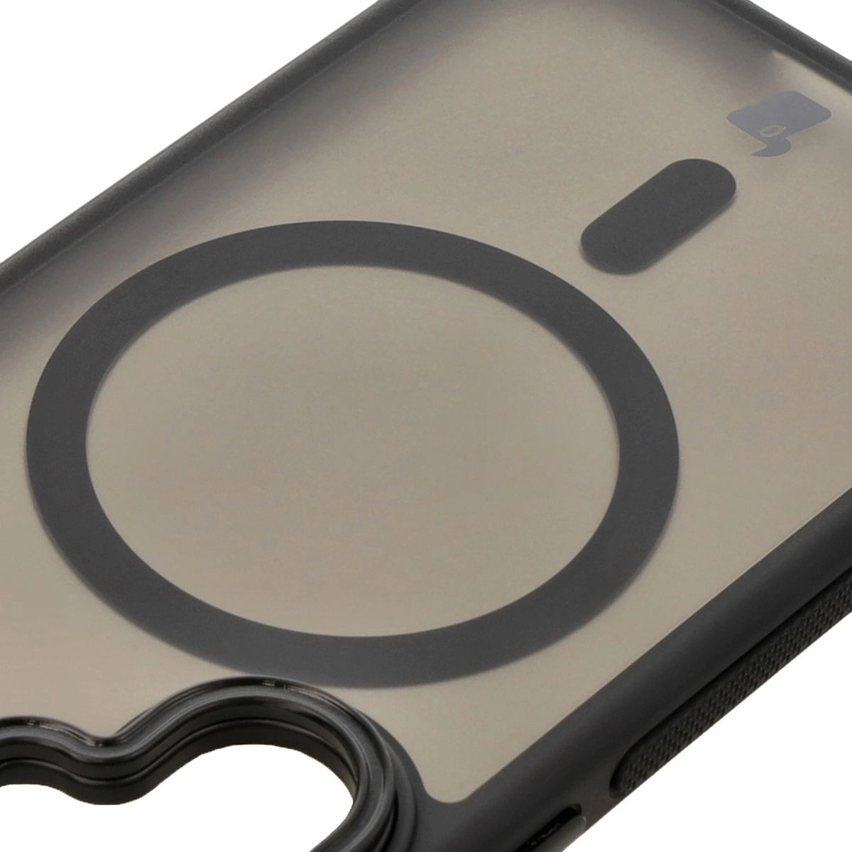 Etui Bizon Eclipse z MagSafe i podstawką do Galaxy S25/S24 Przydymione z czarną ramką