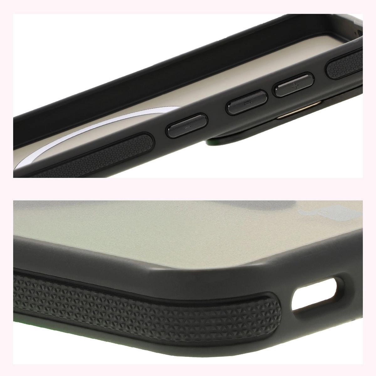 Etui Bizon Eclipse z MagSafe i podstawką do Galaxy S25/S24 Przydymione z czarną ramką