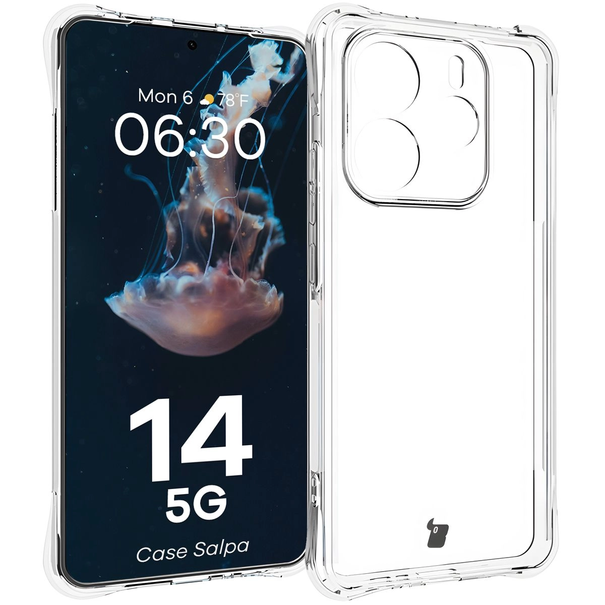 Etui Bizon Elastyczne Salpa do Xiaomi Redmi Note 14 5G Przezroczysty