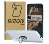 Etui Bizon z uchwytem na palec Hybrid Ring do Galaxy A36 5G / A56 5G Przydymione z jasnoniebieską ramką