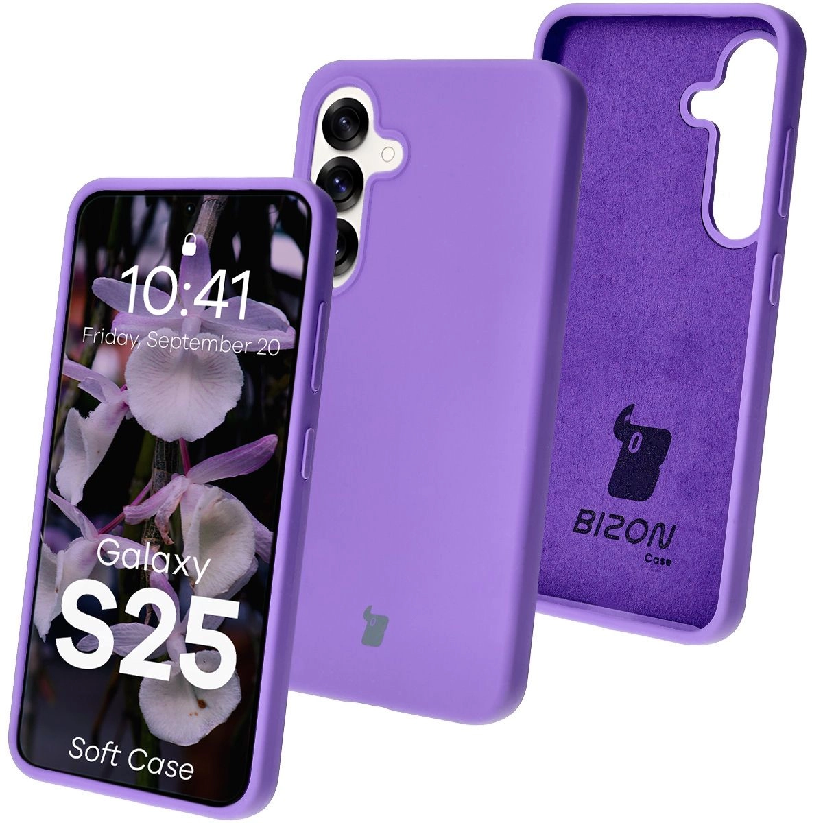 Etui Bizon Silikonowe Soft do Galaxy S25 Fioletowy