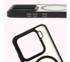 Etui Bizon MatteO z MagSafe do Xiaomi 15 Półprzezroczyste z czarną ramką
