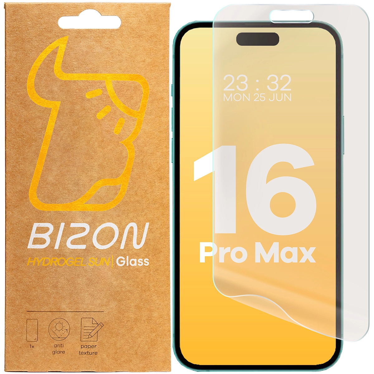 Folia ochronna Bizon matowa Film Sun do iPhone 16 Pro Max 2 sztuki